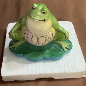 Jim Shore Green Frog Figurine
